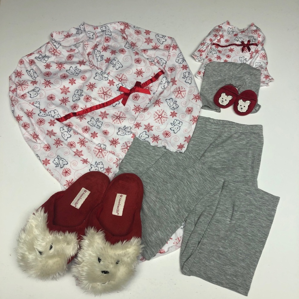 American Girl doll/girl matching pjs & slippers